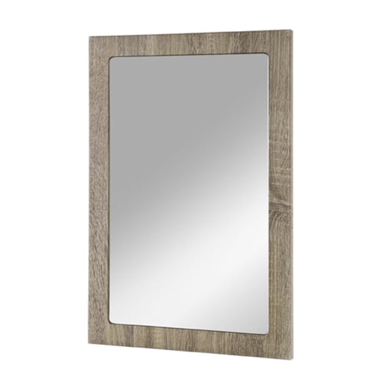 Lansing Wall Mirror In Truffle Oak Wooden Frame