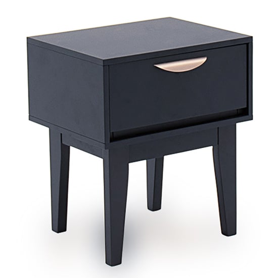 Product photograph of Lanus Wooden Bedside Table With 1 Drawer In Blue from Furniture in Fashion