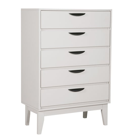 Lanus Wooden Chest Of 5 Drawers In Taupe