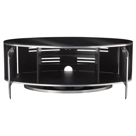 Lanza High Gloss TV Stand With Push Release Doors In Black_3