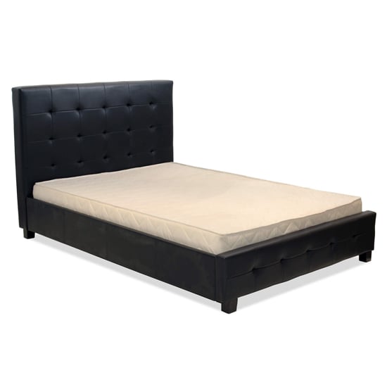 Laoghaire PU Leather King Size Bed In Black