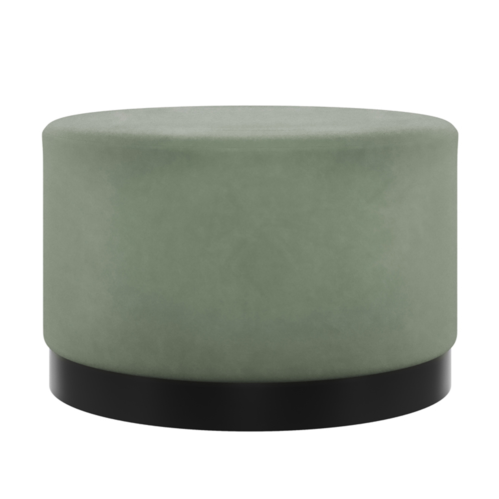 Read more about Lara velvet pouffe large with black base in green