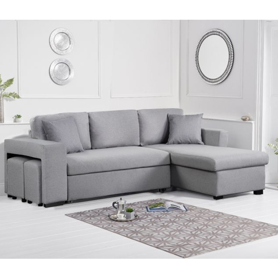 Laramie Linen Fabric Reversible Chaise Corner Sofa Bed In Grey_3