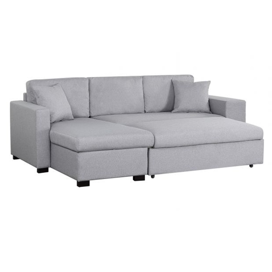 Laramie Linen Fabric Reversible Chaise Corner Sofa Bed In Grey_5
