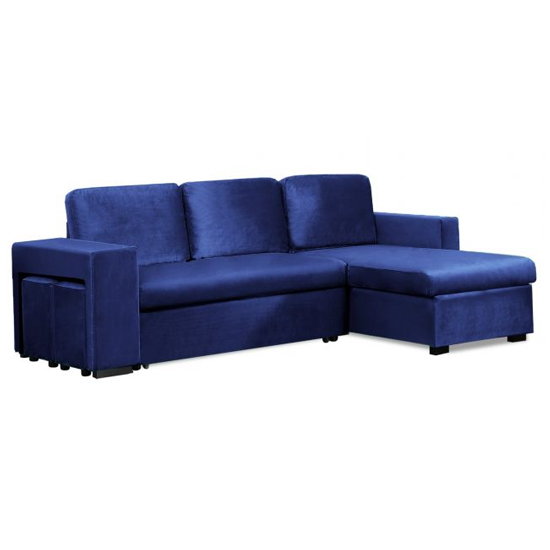 Laramie Velvet Reversible Chaise Corner Sofa Bed In Blue_4