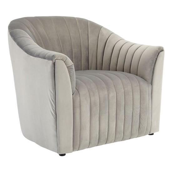 Read more about Larawag upholstered velvet armchair in grey