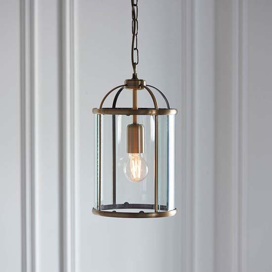 Read more about Laredo clear glass ceiling pendant light in antique brass