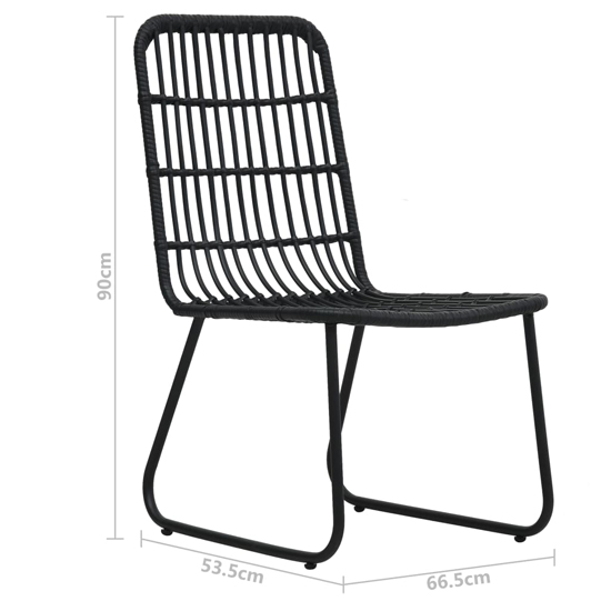 Laredo Medium Rattan And Glass 5 Piece Dining Set In Black