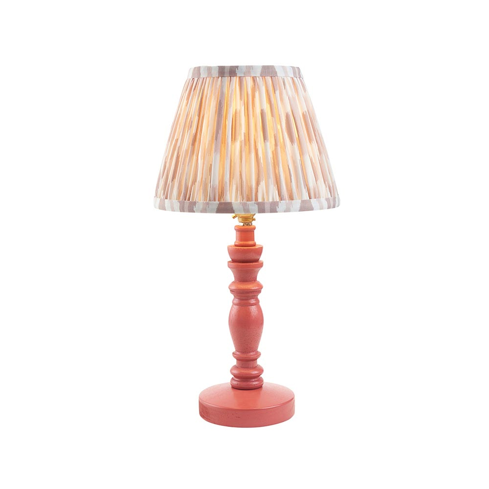 Laredo Neutral 20cm Shade Wood Table Lamp In Pink Clay