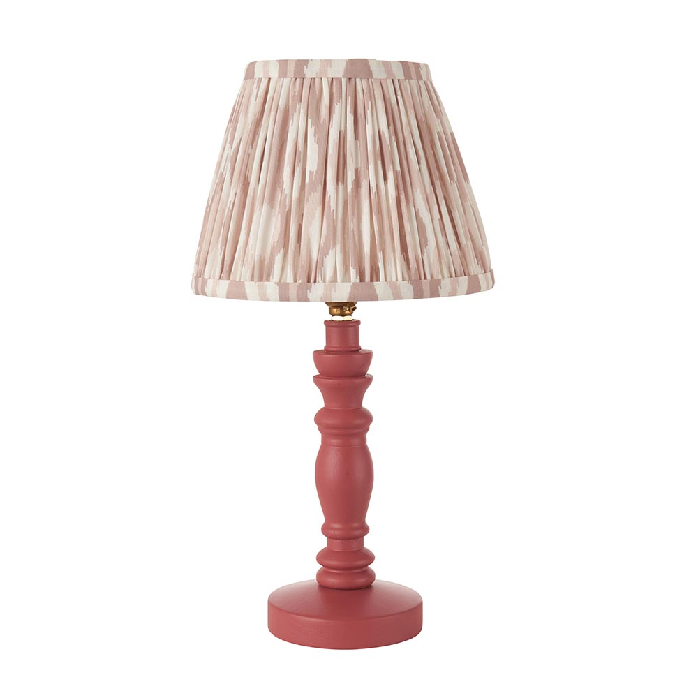 Laredo Neutral 20cm Shade Wood Table Lamp In Pink Clay