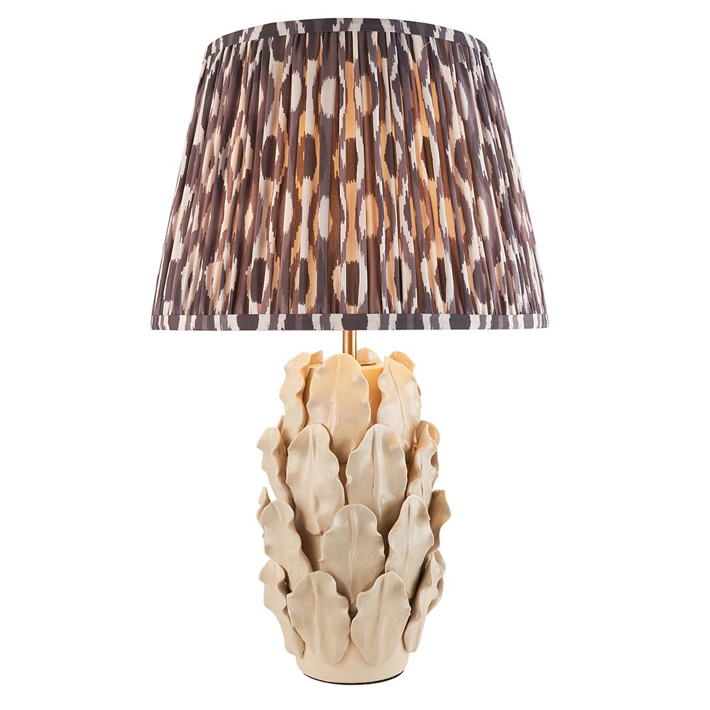 Laredo Pearl Grey 35cm Shade Ceramic Table Lamp In Ivory