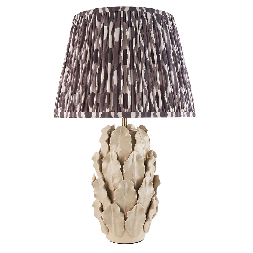 Laredo Pearl Grey 35cm Shade Ceramic Table Lamp In Ivory