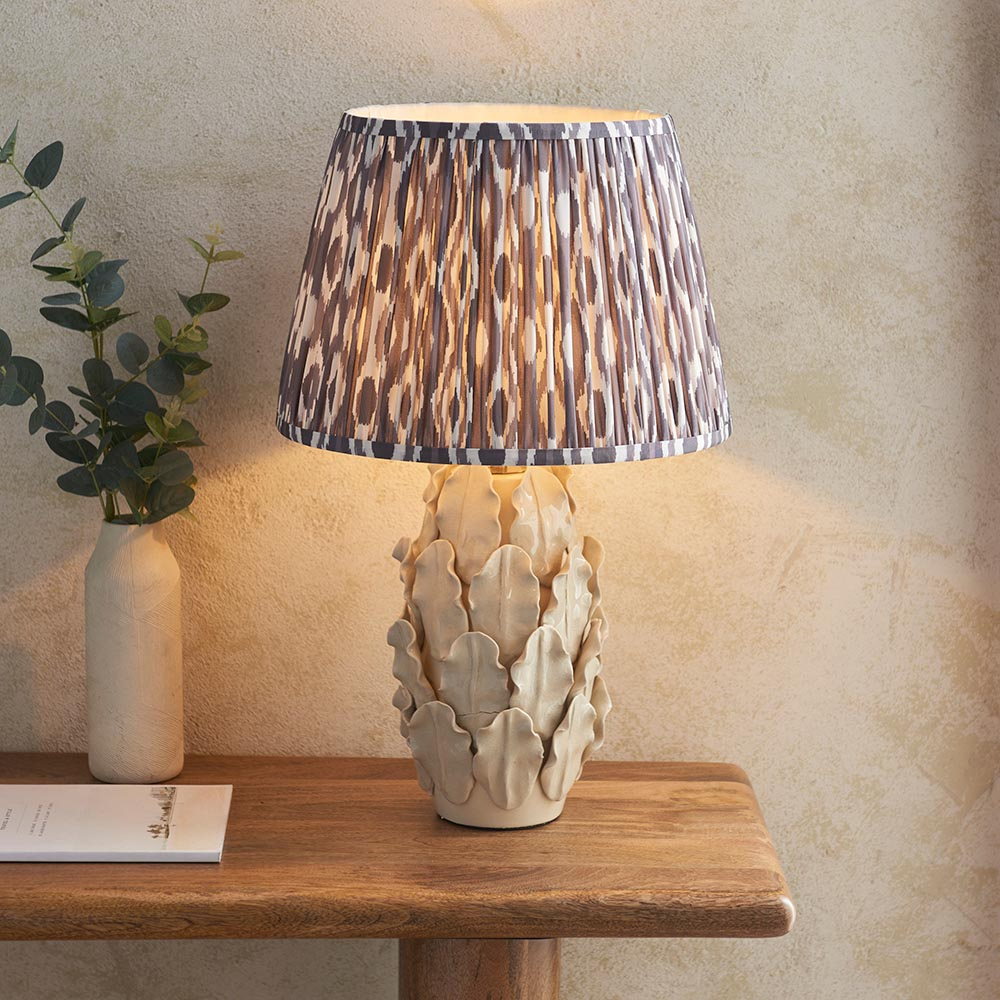 Read more about Laredo pearl grey 35cm shade ceramic table lamp in ivory