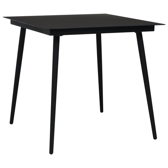 Laredo Small Rattan And Glass 3 Piece Dining Set In Black