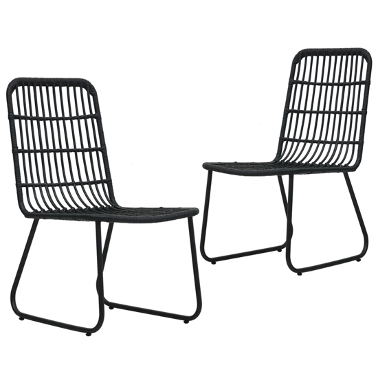 Laredo Small Rattan And Glass 3 Piece Dining Set In Black