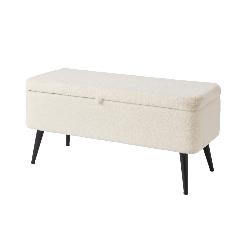 Lareon Fabric Storage Ottoman In Cream