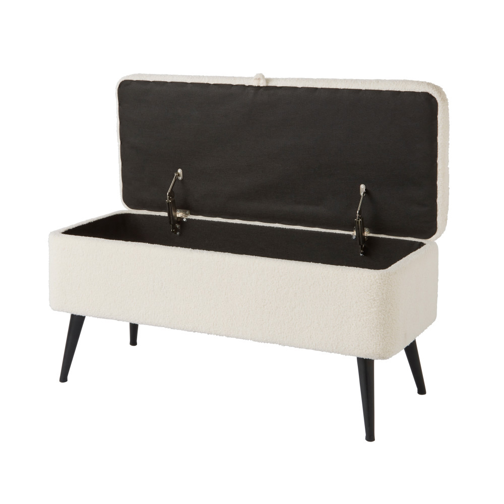 Lareon Fabric Storage Ottoman In Cream