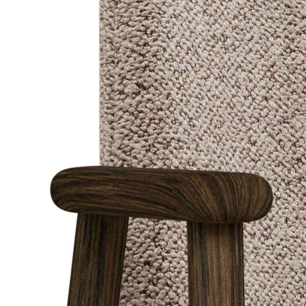 Largo Fabric Dining Chairs With Smoked Legs In Pair in Beige