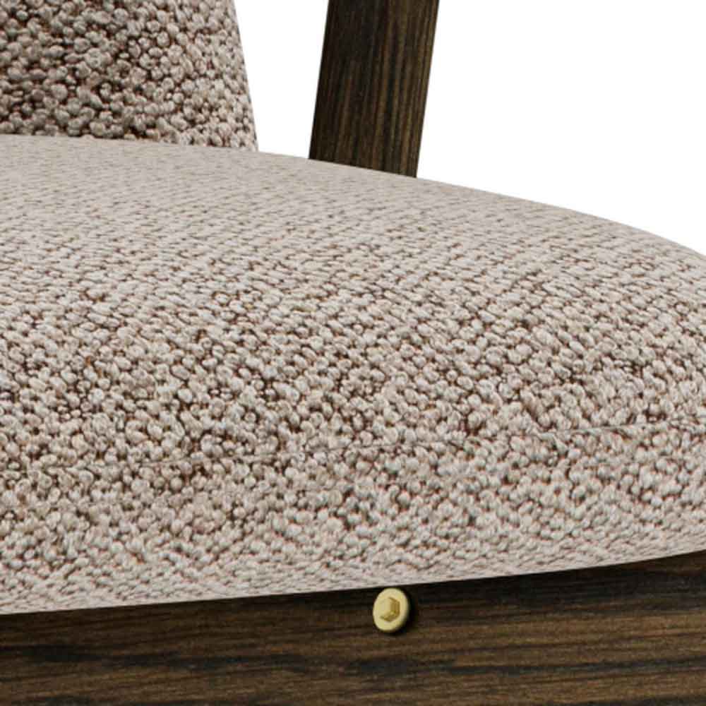 Largo Fabric Dining Chairs With Smoked Legs In Pair in Beige