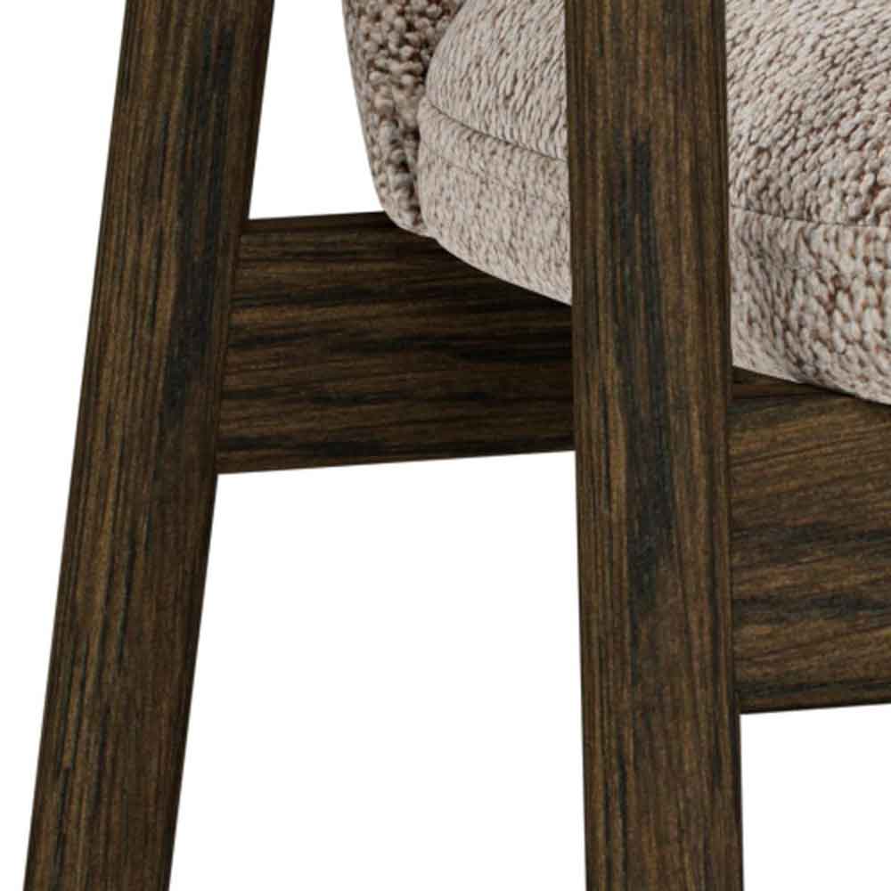 Largo Fabric Dining Chairs With Smoked Legs In Pair in Beige
