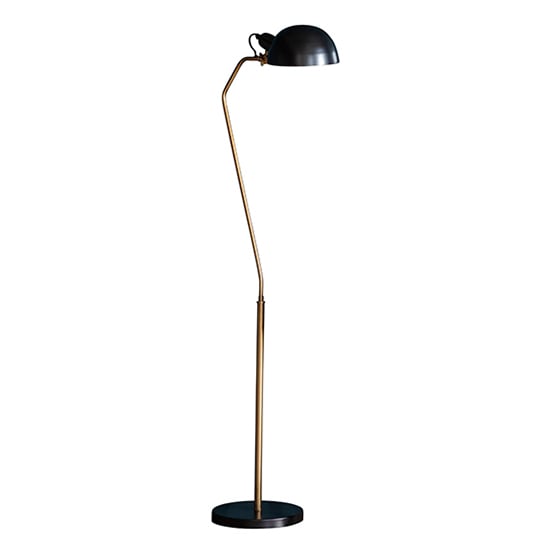 Read more about Largo task floor lamp in satin black and aged brass