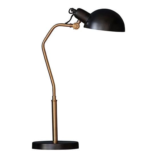 Product photograph of Largo Task Table Lamp In Satin Black And Aged Brass from Furniture in Fashion