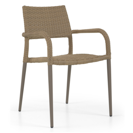 Laria Outdoor Rattan Armchair In Cream