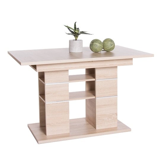 Larino Wooden Extendable Dining Table In Sonoma Oak_4