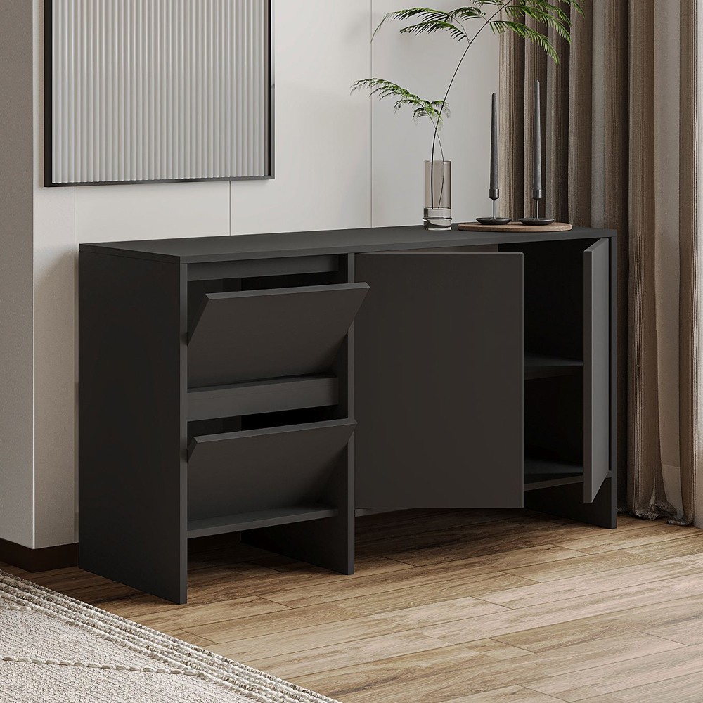 Laris Wooden Console Table in Anthracite