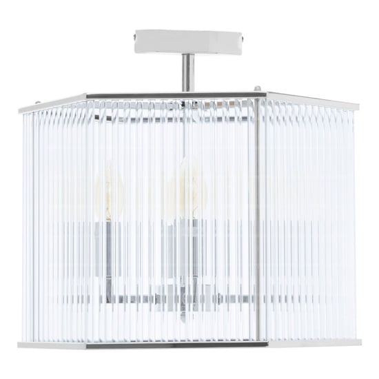 Larisa Hexagonal 4 Bulbs Pendant Light In Chrome