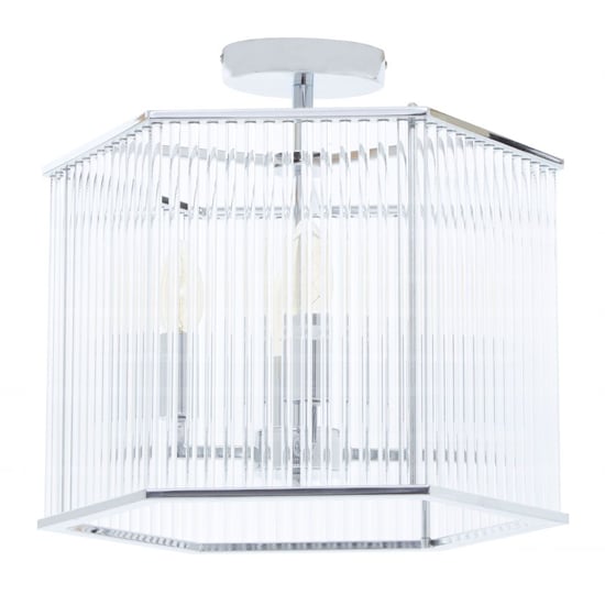Larisa Hexagonal 4 Bulbs Pendant Light In Chrome