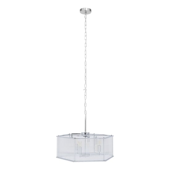 Larisa Hexagonal 6 Bulbs Pendant Light In Chrome