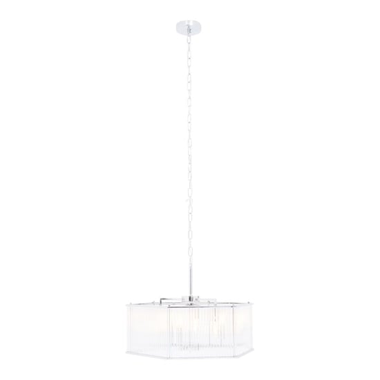 Product photograph of Larisa Hexagonal 6 Bulbs Pendant Light In Chrome from Furniture in Fashion