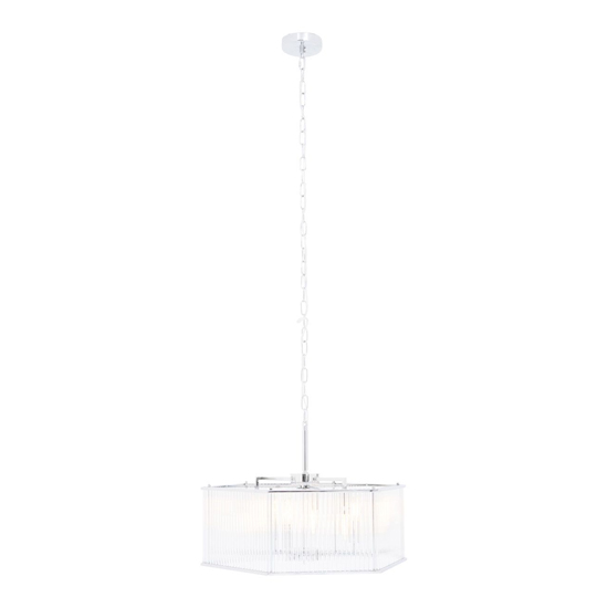 Larisa Hexagonal 6 Bulbs Pendant Light In Chrome