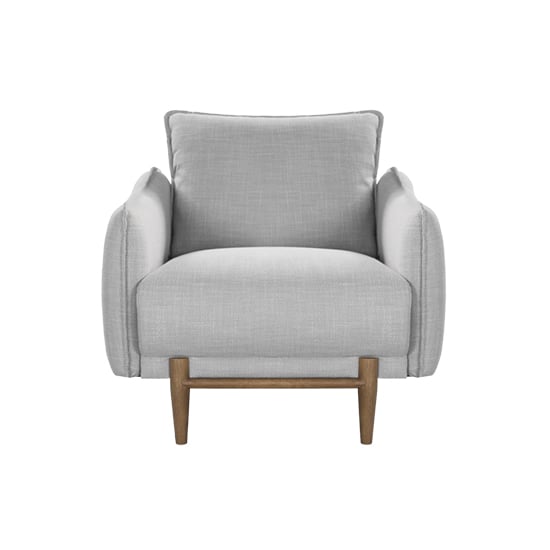Lark Linen Fabric 1 Seater Sofa In Silver Grey