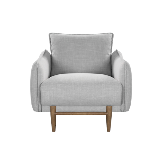 Read more about Lark linen fabric 1 seater sofa in silver grey