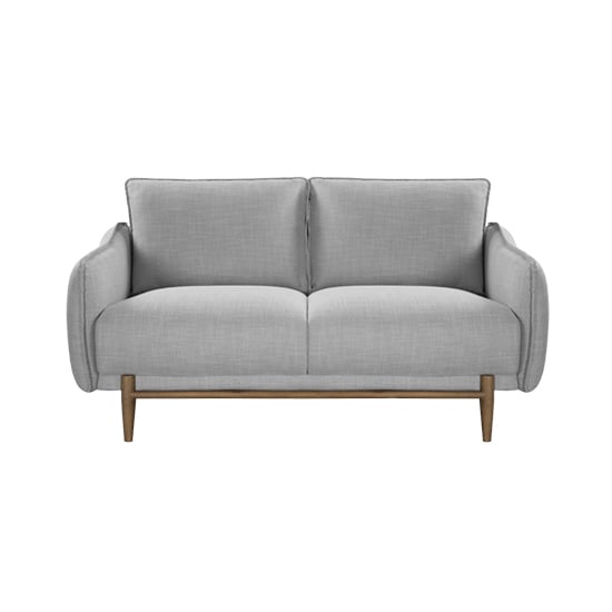 Lark Linen Fabric 2 Seater Sofa In Silver Grey