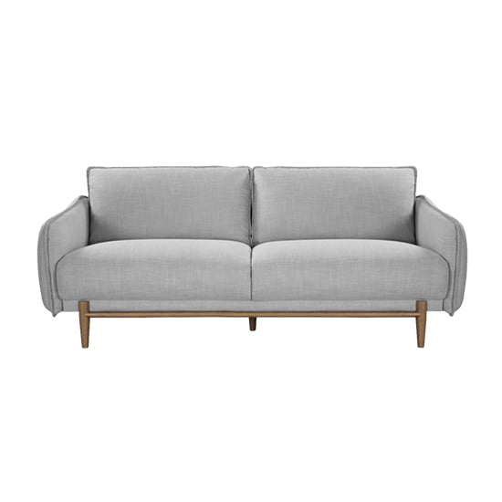 Lark Linen Fabric 3 Seater Sofa In Silver Grey