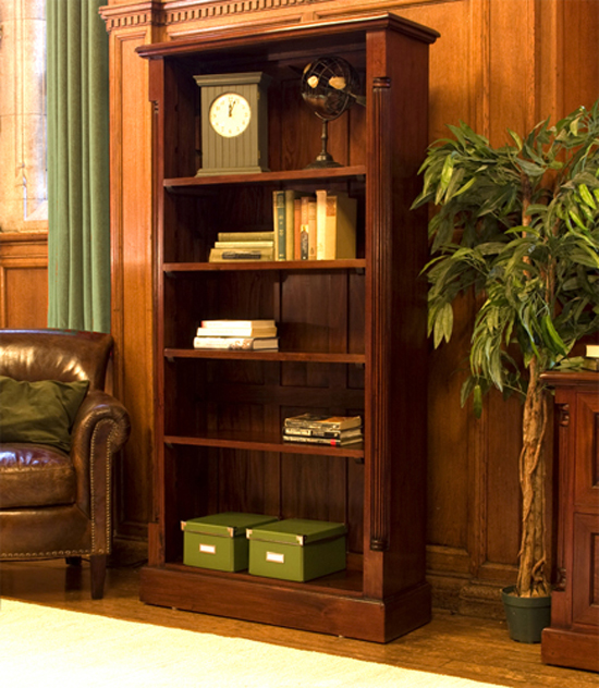 Belarus Tall Open Bookcase In Mahogany