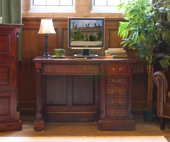 Product photograph of Belarus Single Pedestal Computer Desk In Mahogany from Furniture in Fashion