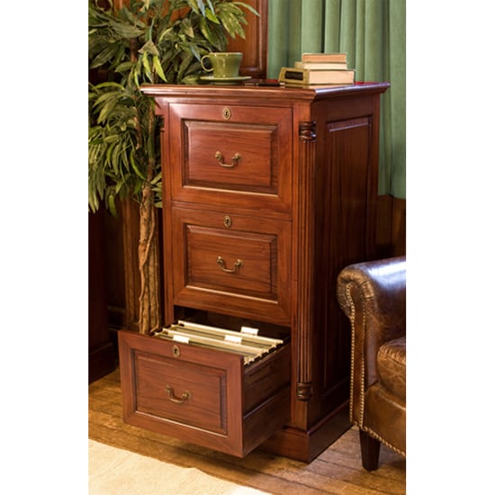 View Belarus filing cabinet in mahogany with 3 drawers
