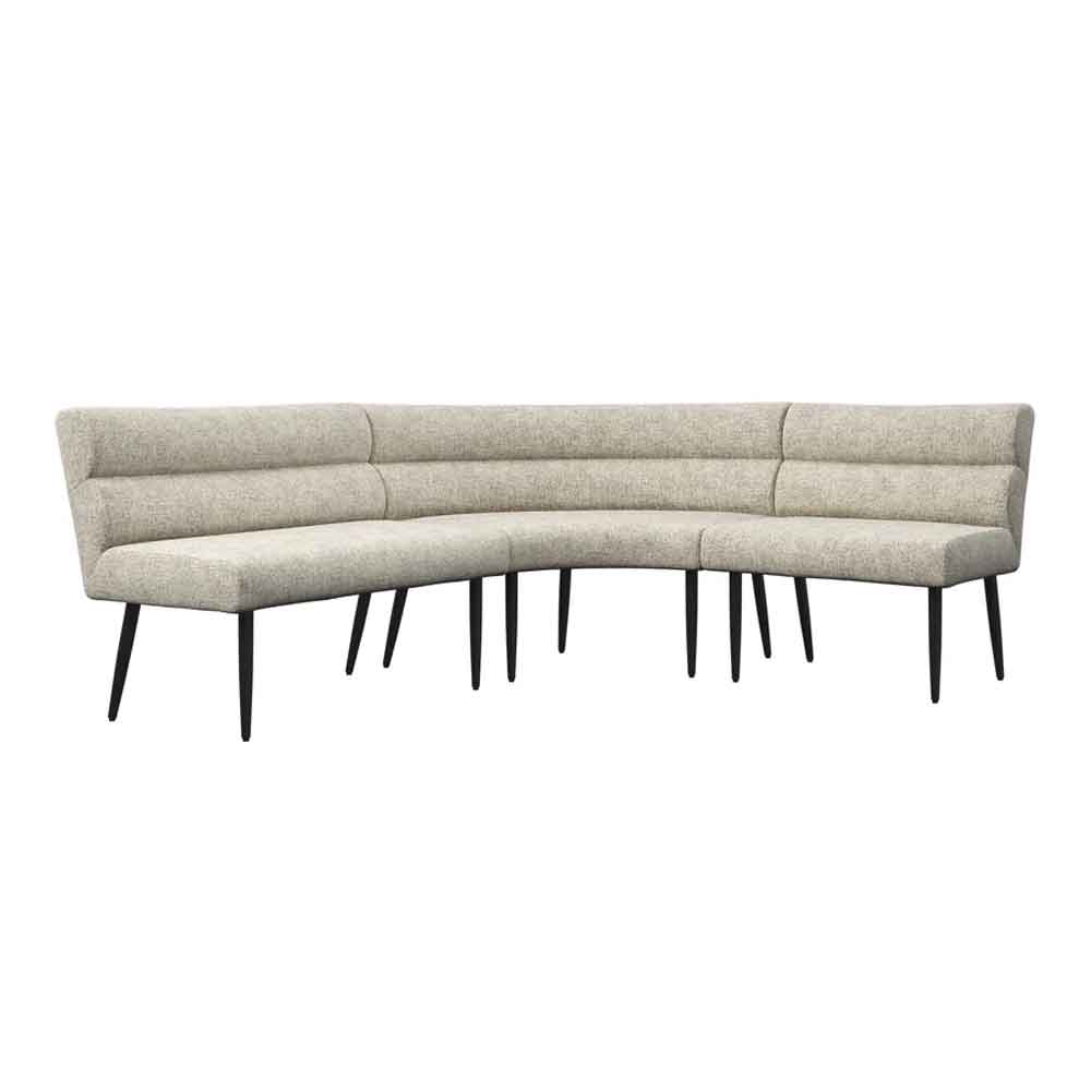 Laroz Fabric Corner Dining Bench in Champagne