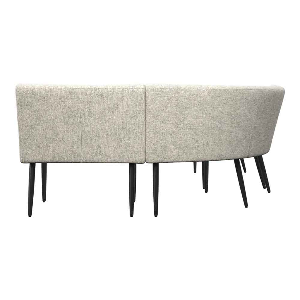 Laroz Fabric Corner Dining Bench in Champagne