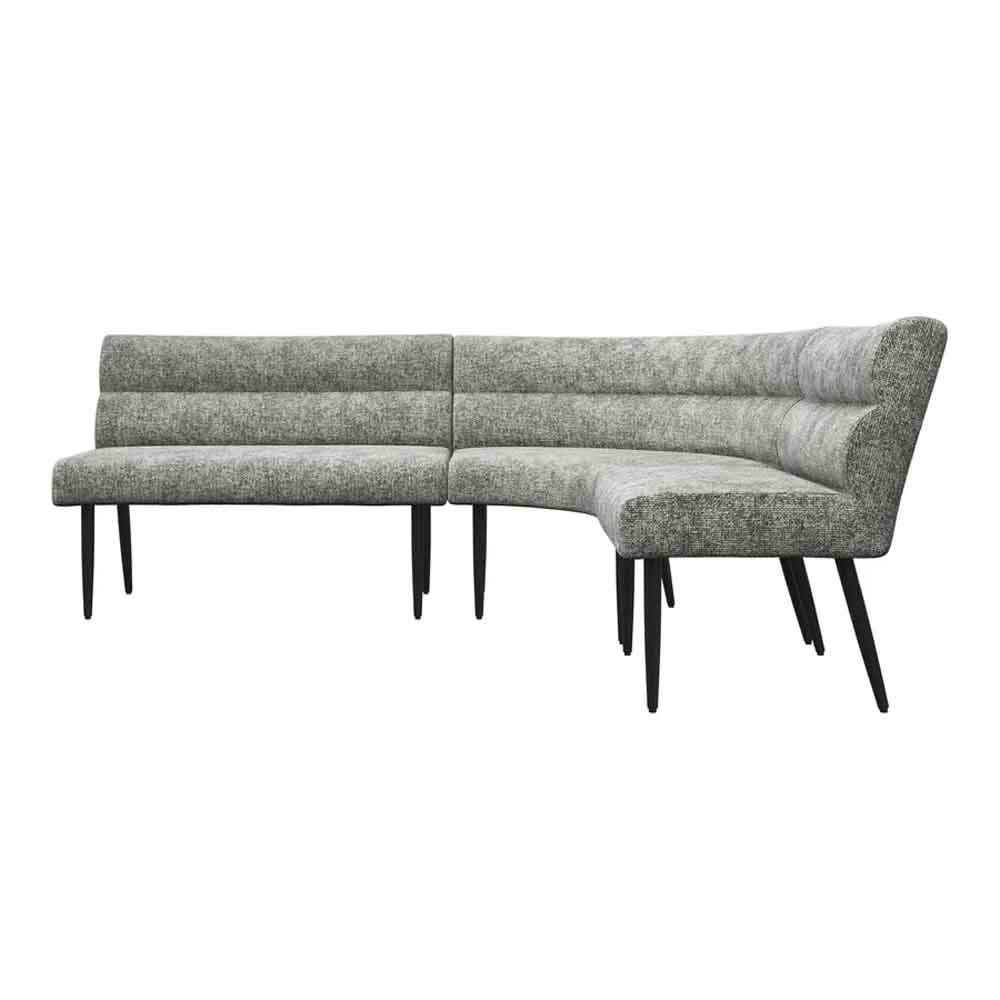 Laroz Fabric Corner Dining Bench in Grey