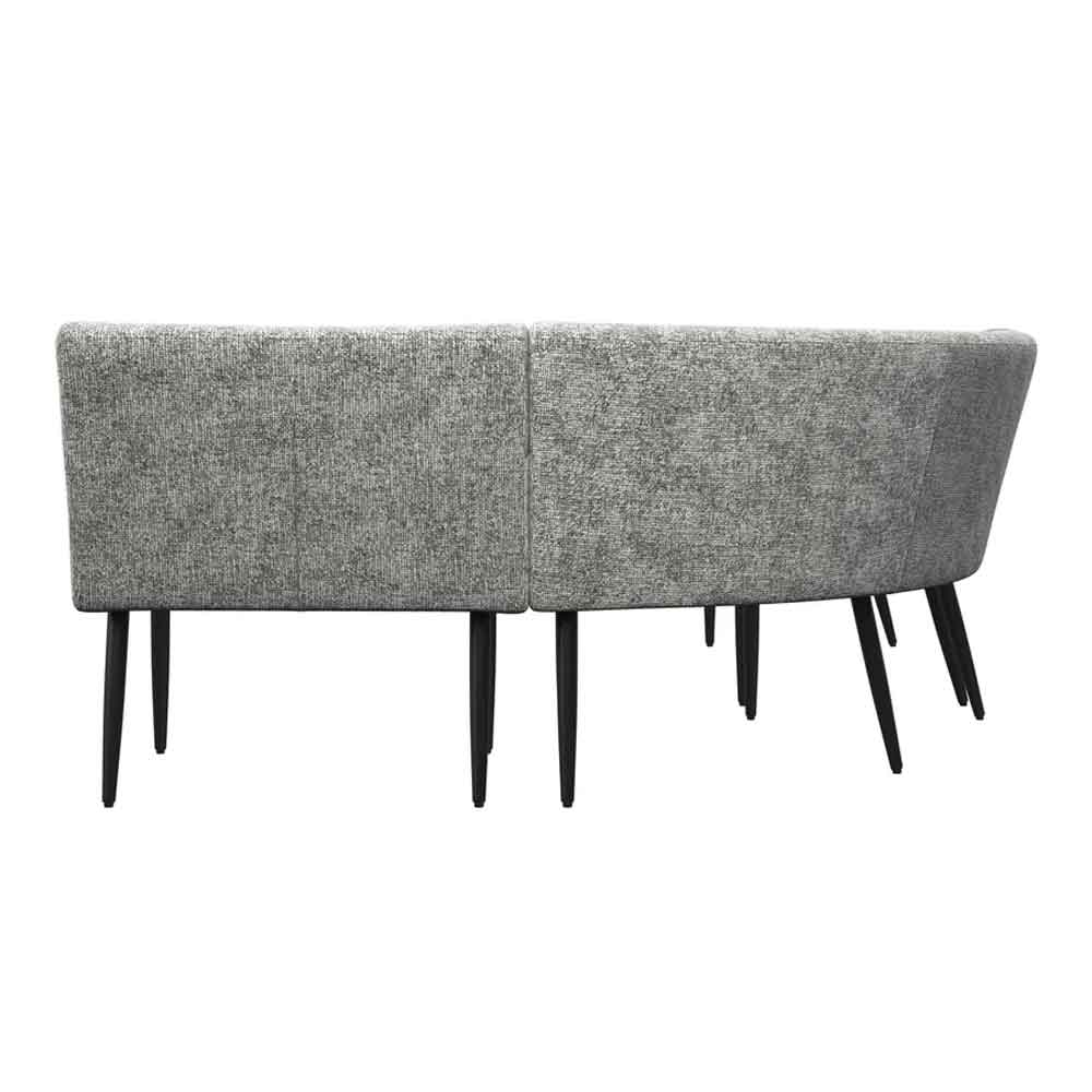 Laroz Fabric Corner Dining Bench in Grey