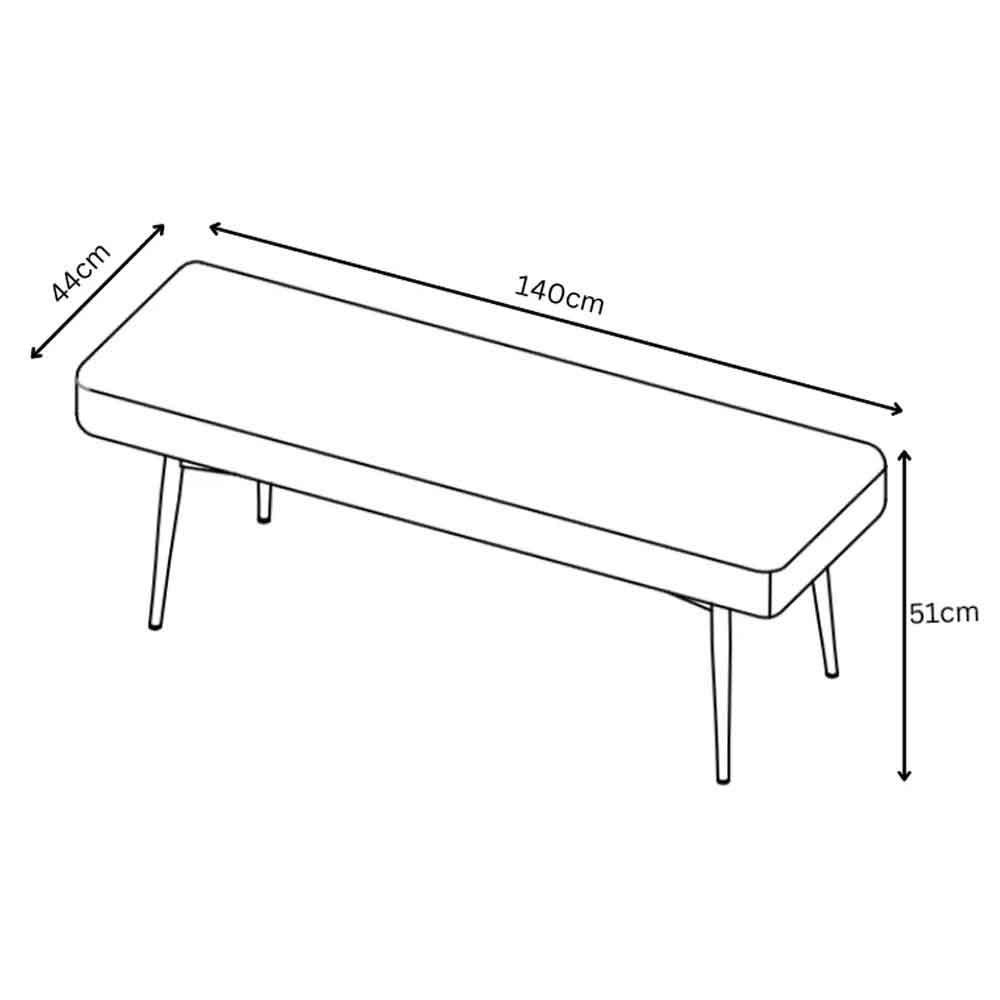 Laroz Fabric Dining Bench in Champagne