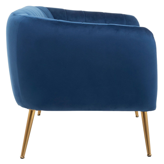 Larrisa Upholstered Velvet 2 Seater Sofa In Blue_3