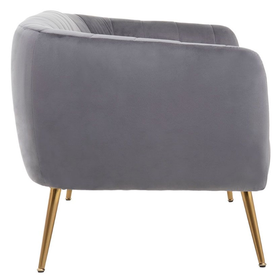 Larrisa Upholstered Velvet 2 Seater Sofa In Grey_3