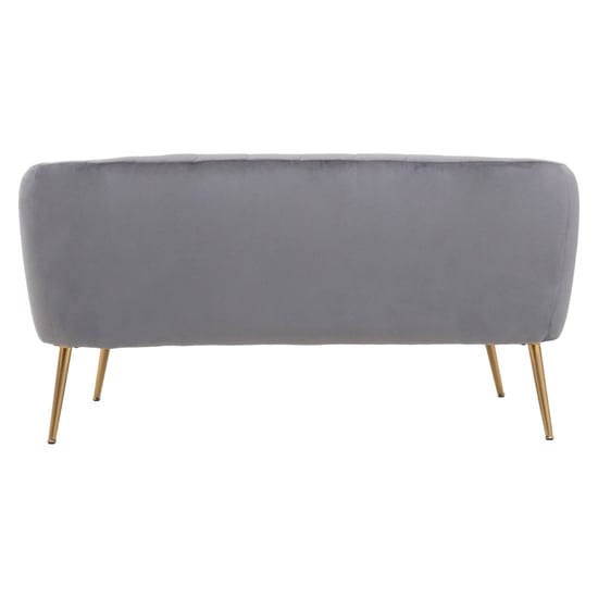 Larrisa Upholstered Velvet 2 Seater Sofa In Grey_4