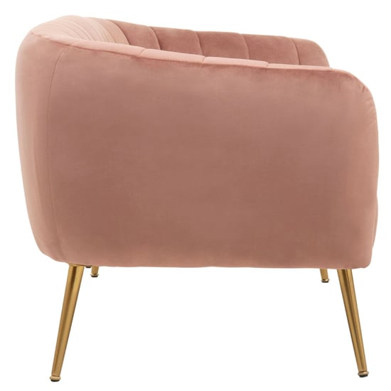 Larrisa Upholstered Velvet 2 Seater Sofa In Pink_3